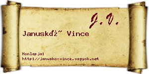 Januskó Vince névjegykártya